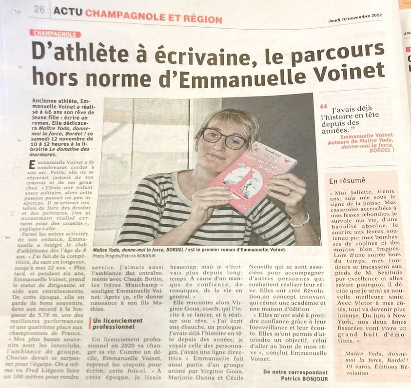 D'athlète à écrivaine, le parcours hors norme d'Emmanuelle Voinet