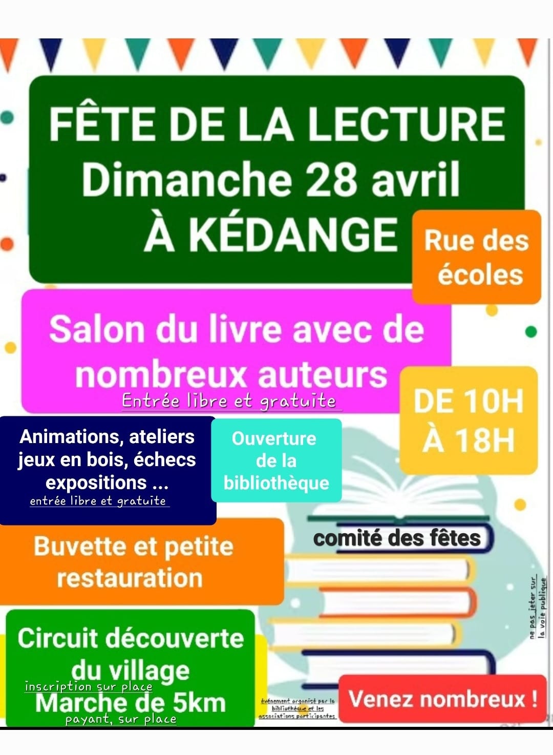 Fête de la lecture le dimanche 28 avril à Kédange. Retrouvez Laëtitia Fosso en dédicace. 